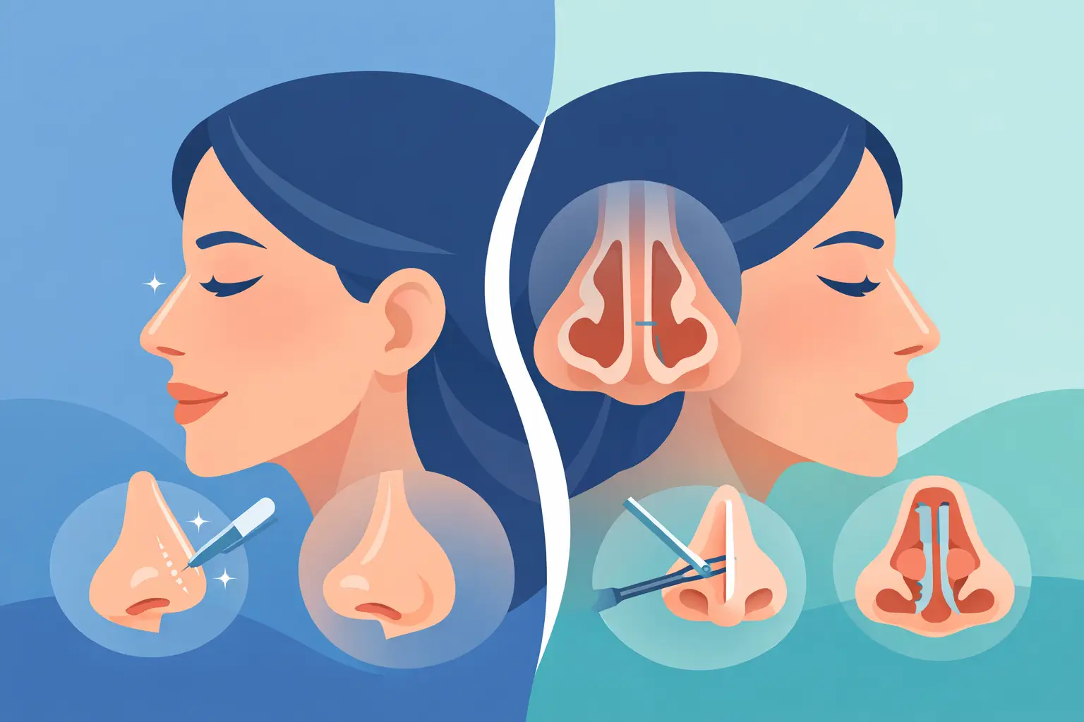 Rinoplastia ou septoplastia: diferença real