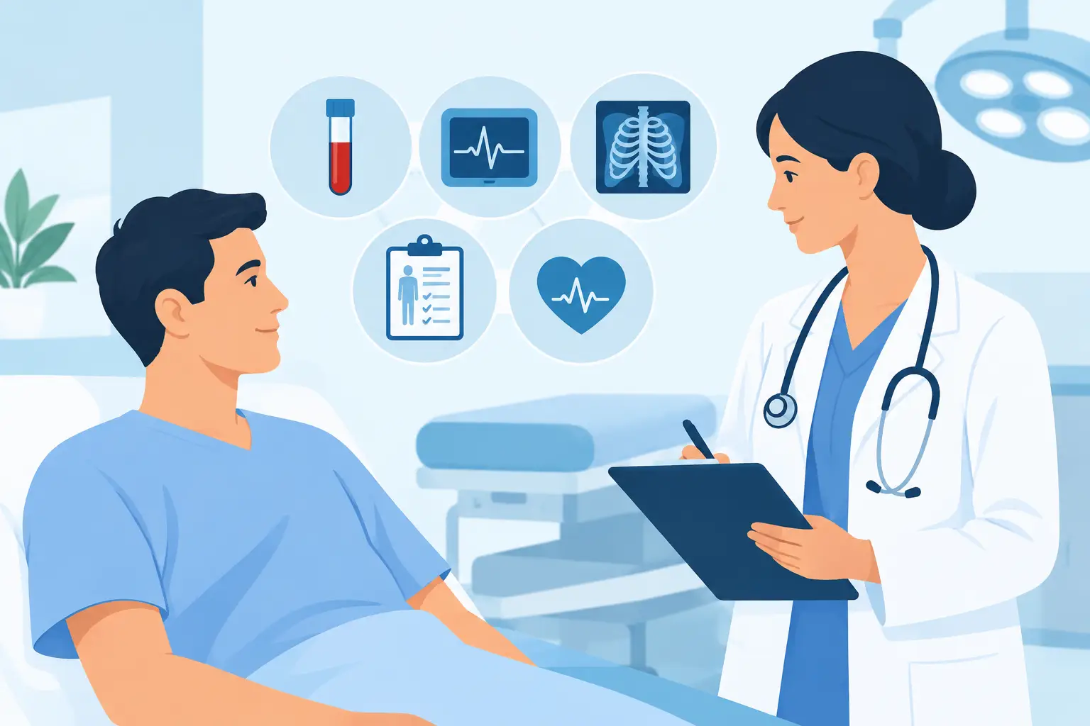 Guia de exames pré-operatórios antes da cirurgia